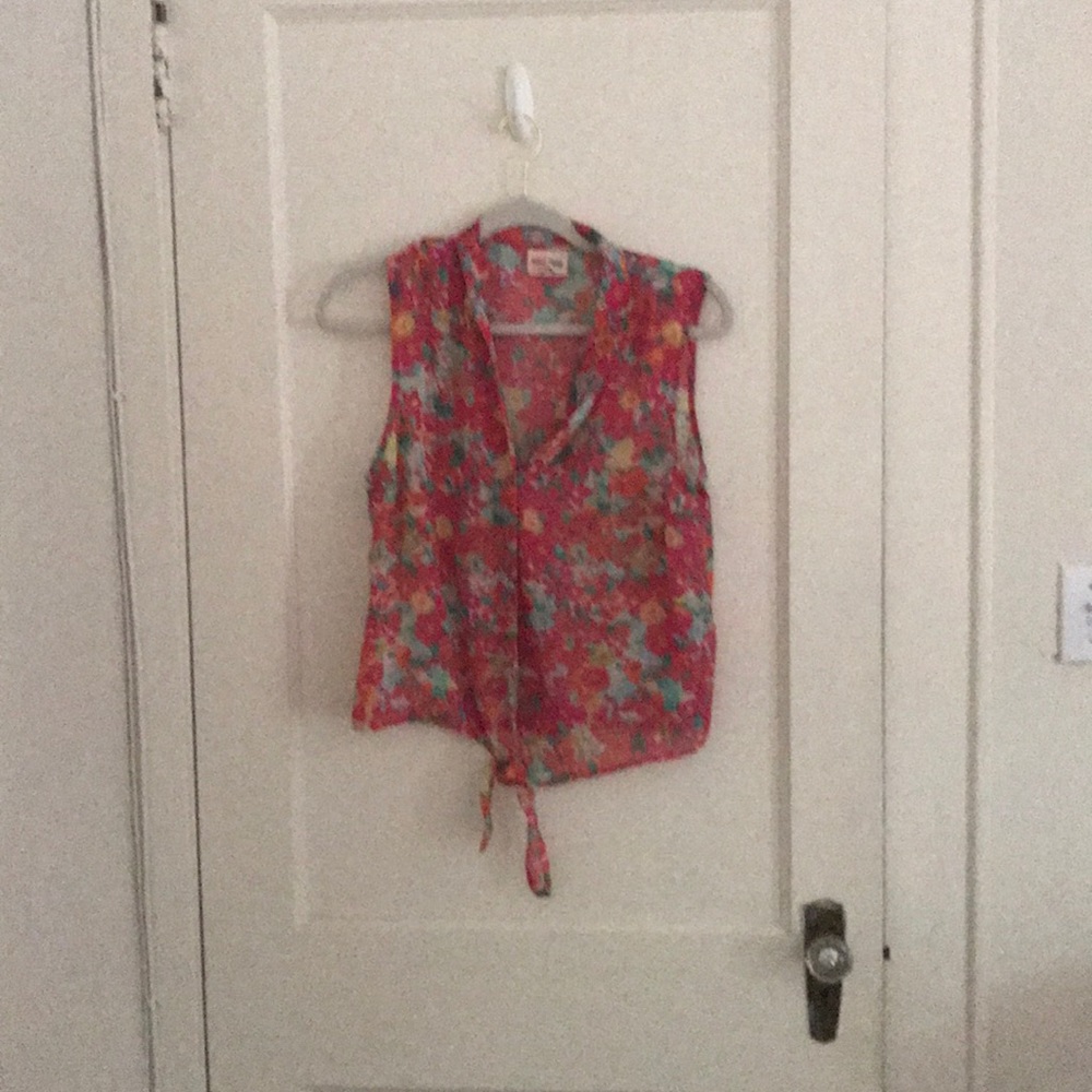 Floral sheer tank top